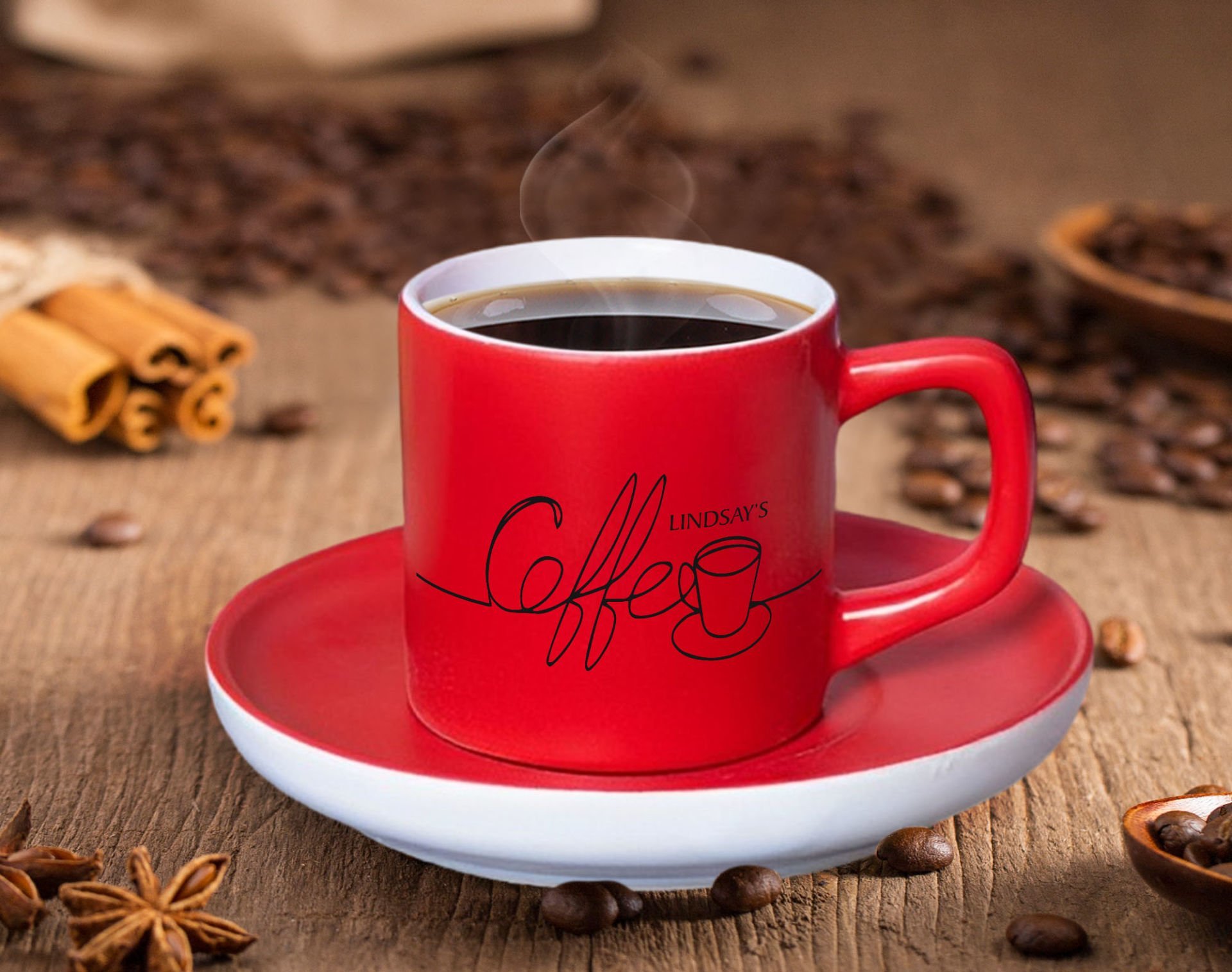 BK Gift Kişiye Özel İsimli Mat Kırmızı Renk Türk Kahvesi Fincanı-13 Renkli Türk Kahvesi Fincanı, Arkadaşa Hediye ,  Anneye Hediye , Kahve Fincanı