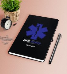 Kişiye Özel Eczane Siyah Defter Kalem Seti-2