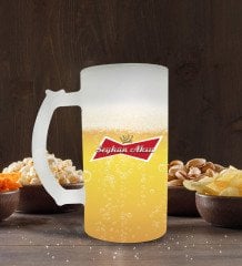 Kişiye Özel Bira Logolu Buzlu Cam Bira Bardağı 50cl-4