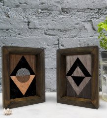 Bk Gift Dekoratif 2'li Doğal Masif Ahşap Çerçeve 15x20cm-64