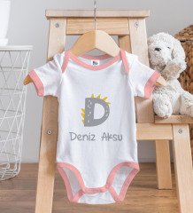 BK Kids Kişiye Özel Pembe Bebek Body Zıbın - Model 111