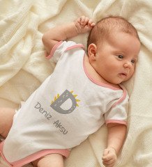 BK Kids Kişiye Özel Pembe Bebek Body Zıbın - Model 111