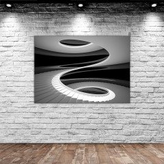 BK Home Üç Boyutlu Spiral Merdiven Tasarımlı Kanvas Tablo 70x100cm-1