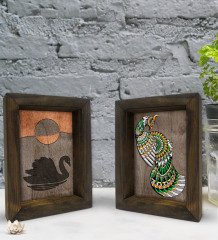 Bk Gift Dekoratif 2'li Doğal Masif Ahşap Çerçeve 15x20cm-65