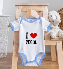 Seoul Tasarımlı Mavi Bebek Body Zıbın - Model 1