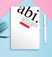 Kişiye Özel Abi Temalı Beyaz Defter Kalem Seti