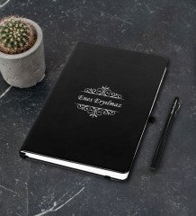 Kişiye Özel Siyah Defter Kalem Hediye Seti