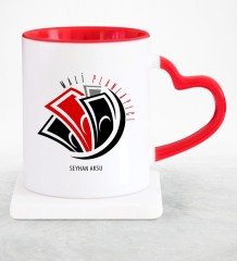 Kişiye Özel Mesleki Mali Planlayıcı Kırmızı Kalpli Kupa Bardak - 1