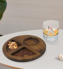 Kişiye Özel Harf ve İsimli Viski Bardağı ve Doğal Masif Ahşap Ceviz Yuvarlak Sunum Tabağı Çerezlik Hediye Seti-3