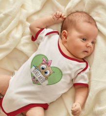 BK Kids Kişiye Özel İsimli Kırmızı Bebek Body Zıbın-45