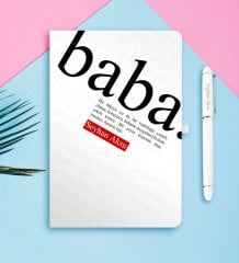 Kişiye Özel Baba Temalı Beyaz Defter Kalem Seti