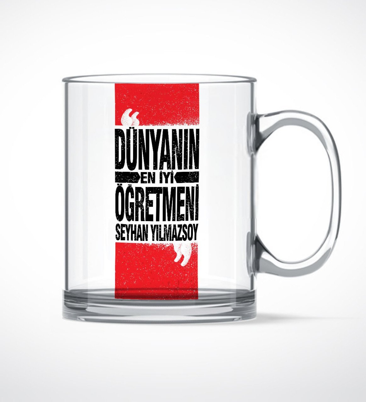 Kişiye Özel Dünyanın En İyi Öğretmeni Cam Kupa Bardak - 1