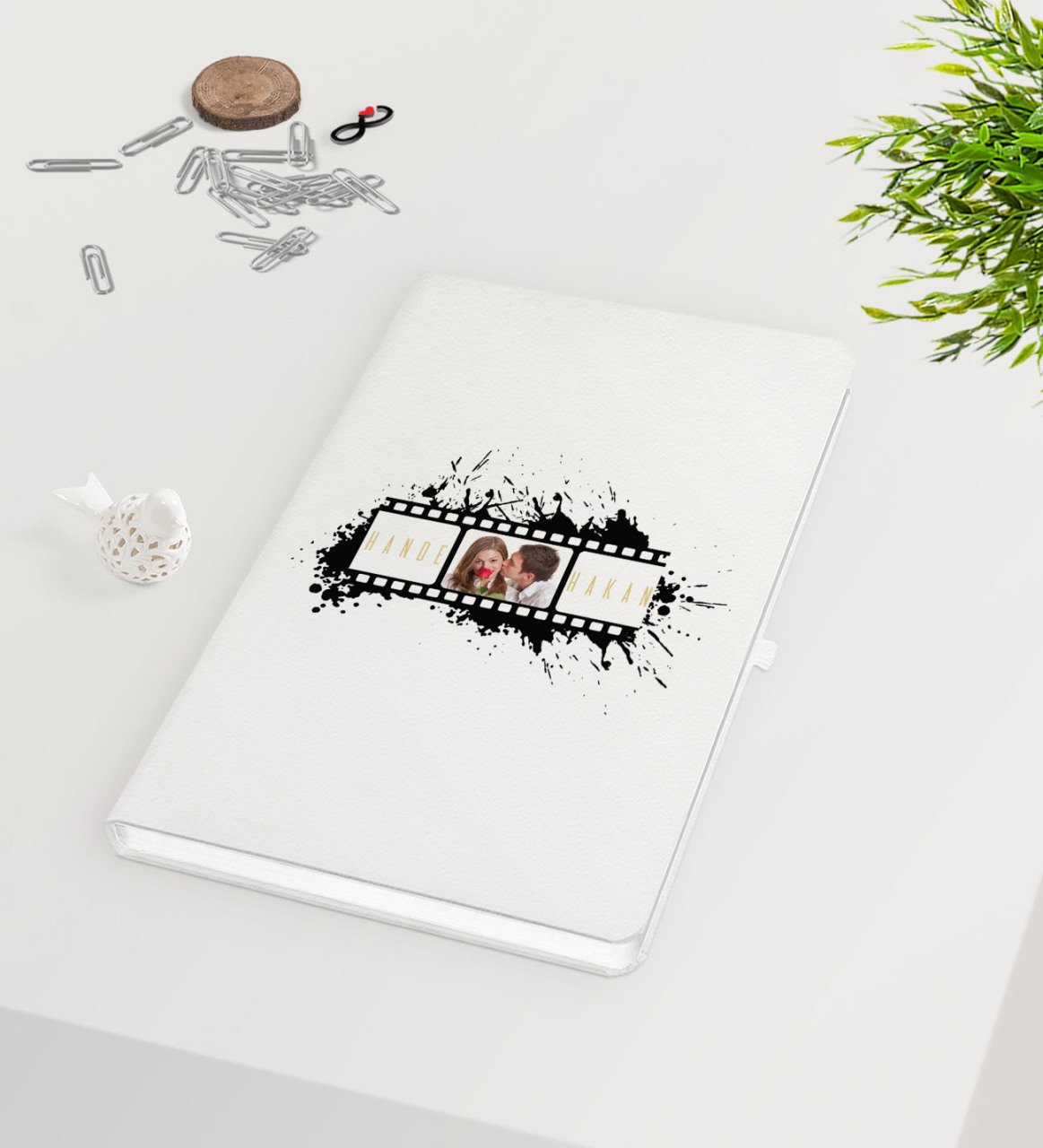 Kişiye Özel Sevgililer Günü Film Şeridi Beyaz Defter-1