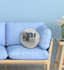 Kişiye Özel İsimli Sleep Tasarımlı Yuvarlak Dekoratif Kırlent Yastık-1