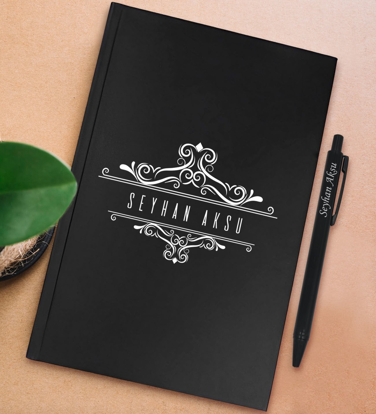 BK Gift Kişiye Özel İsimli Siyah Sert Kapaklı Defter ve Tükenmez Kalem Seti, Arkadaşa Hediye, Yeni İş Hediyesi, Doğum Günü Hediyesi-18