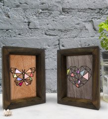 Bk Gift Dekoratif 2'li Doğal Masif Ahşap Çerçeve 15x20cm-73