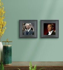 BK Gift 2’li Atatürk Tasarımlı Ahşap Çerçeveli Taş Duvar Dekoru-42