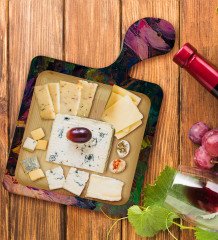 BK Gift Modern Art Tasarımlı Kare Şeklinde Doğal Ahşap Servis ve Sunum Tabağı Model 20