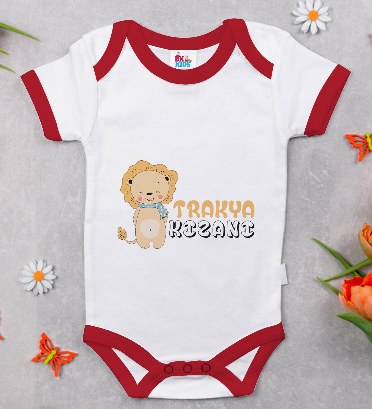 BK Kids Trakya Kızanı Tasarımlı Kırmızı Bebek Body Zıbın-2