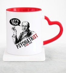 Kişiye Özel Mesleki Psikiyatrist Kırmızı Kalpli Kupa Bardak - 5