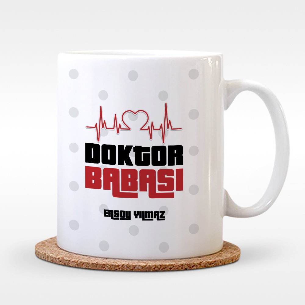 Kişiye Özel Doktor Babası Tasarımlı Beyaz Kupa Bardak - 2