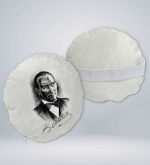 BK Gift Atatürk Temalı Yuvarlak Araç Koltuk Yastığı-14