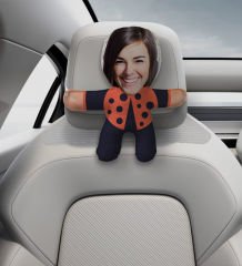 BK Gift Kişiye Özel Uğur Böceği Tasarımlı Araç Koltuk Bebek Yastığı-1