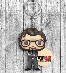 Kişiye Özel La Casa De Papel Ahşap Anahtarlık - 2