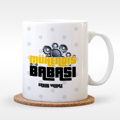 Kişiye Özel Mühendis Babası Tasarımlı Beyaz Kupa Bardak - 1