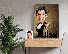 Kişiye Özel Üstad Karikatürlü Kanvas Tablo 50x70cm-1