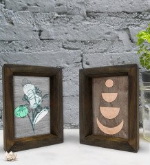 Bk Gift Dekoratif 2'li Doğal Masif Ahşap Çerçeve 15x20cm-80