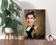 Kişiye Özel Üstad Karikatürlü Kanvas Tablo 70x100cm-1