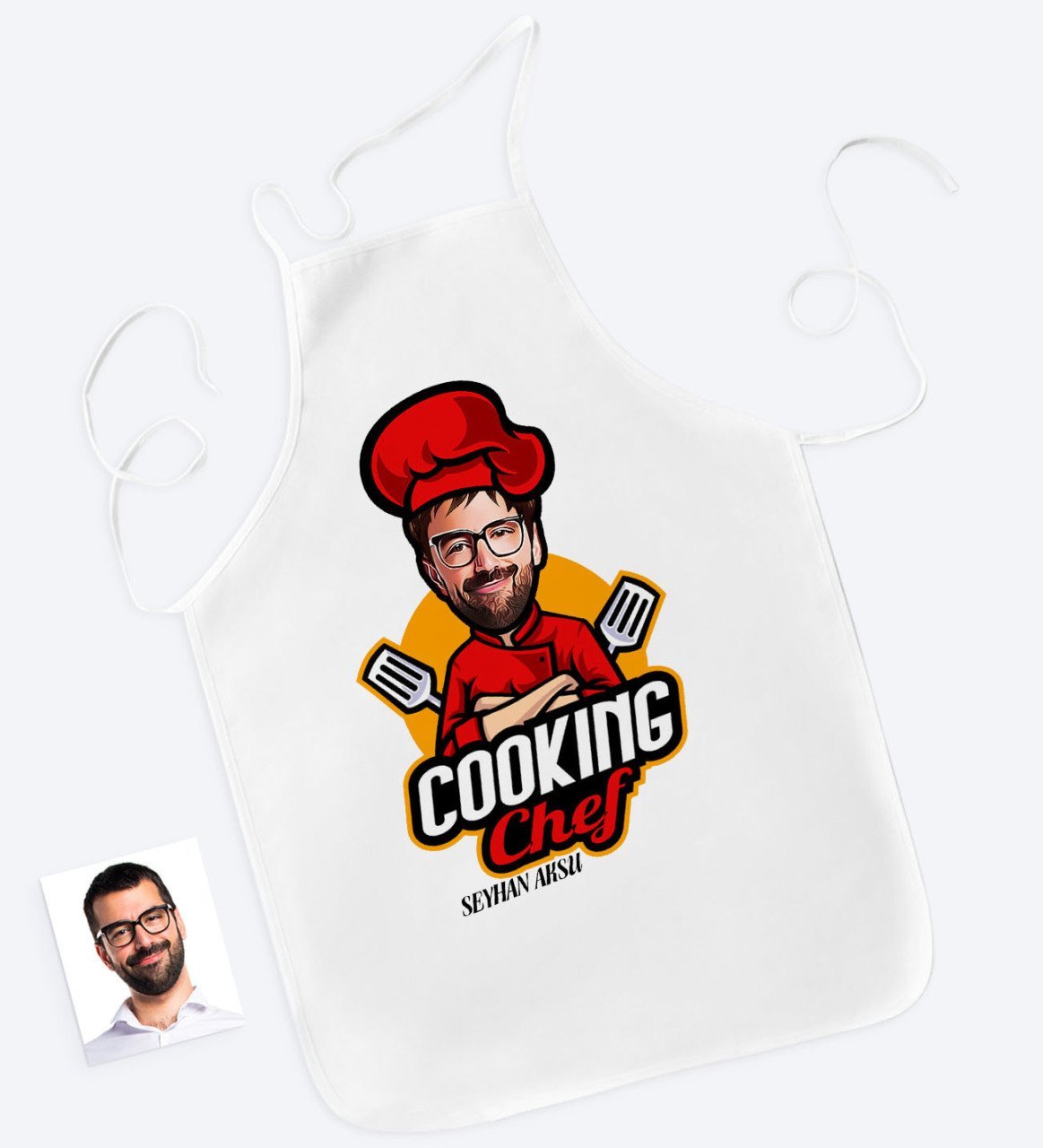 Kişiye Özel Bay Chef Karikatürlü Mutfak Önlüğü-11