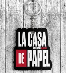 Kişiye Özel La Casa De Papel Ahşap Anahtarlık - 6