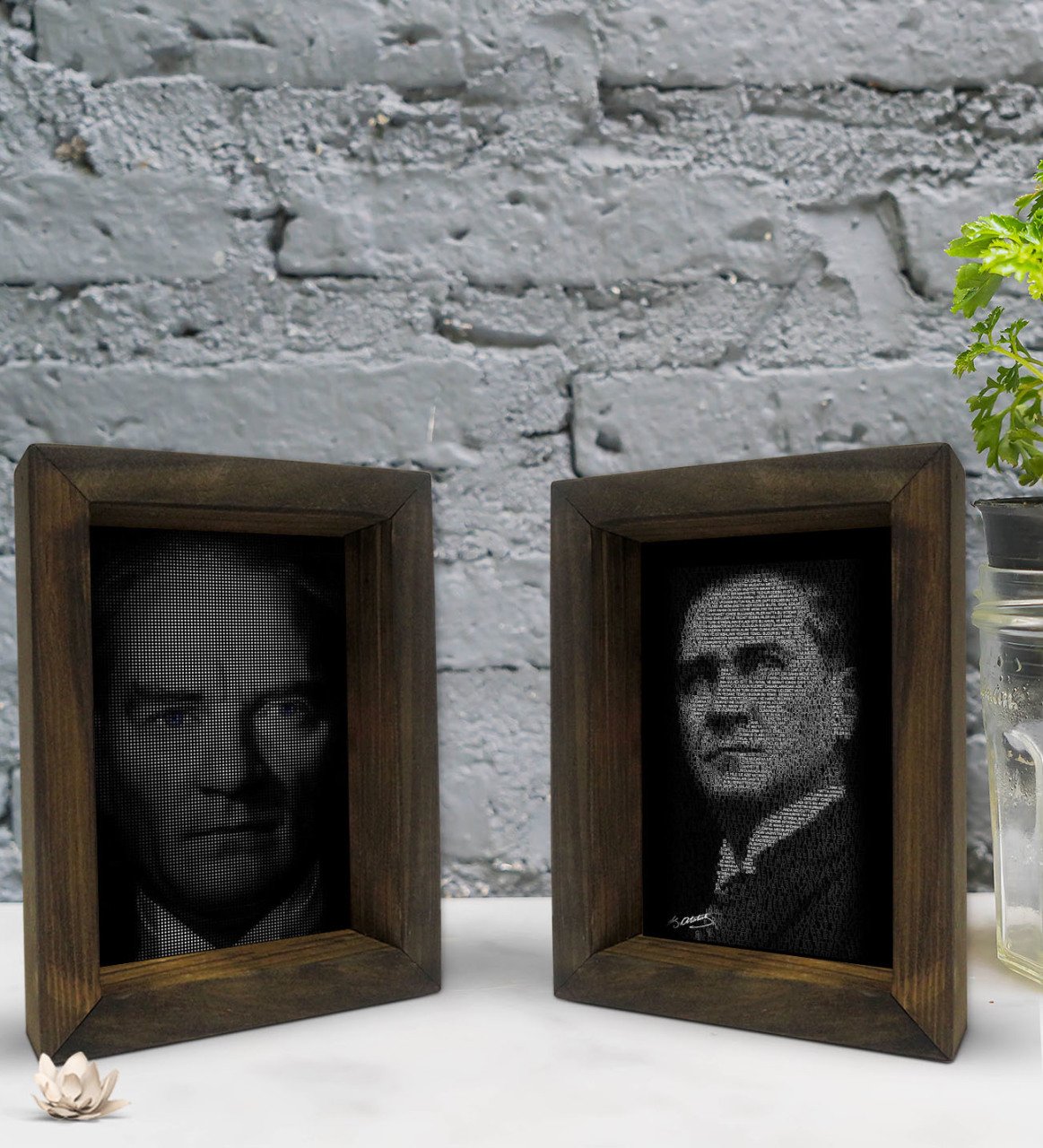 Bk Gift Atatürk Tasarımlı Dekoratif 2'li Doğal Masif Ahşap Çerçeve 15x20cm-2