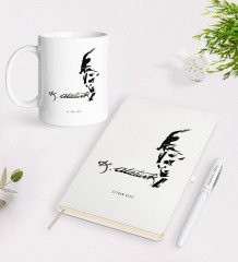 Kişiye Özel Atatürk Temalı Beyaz Defter Kalem Kupa Seti-21