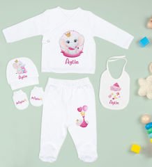 BK Kids Kişiye Özel Beyaz Hastane Çıkışı, Pembe Bebek Anı Defteri, Yeni Doğan Bebek Giyim Hediyesi, 9 Parça Bebek Hediye Seti-2