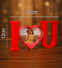 BK Gift Kişiye Özel Fotoğraflı Kalpli I Love You Kar Küresi, Ev Hediyesi, Ofis Hediyesi, Sevgiliye Hediye