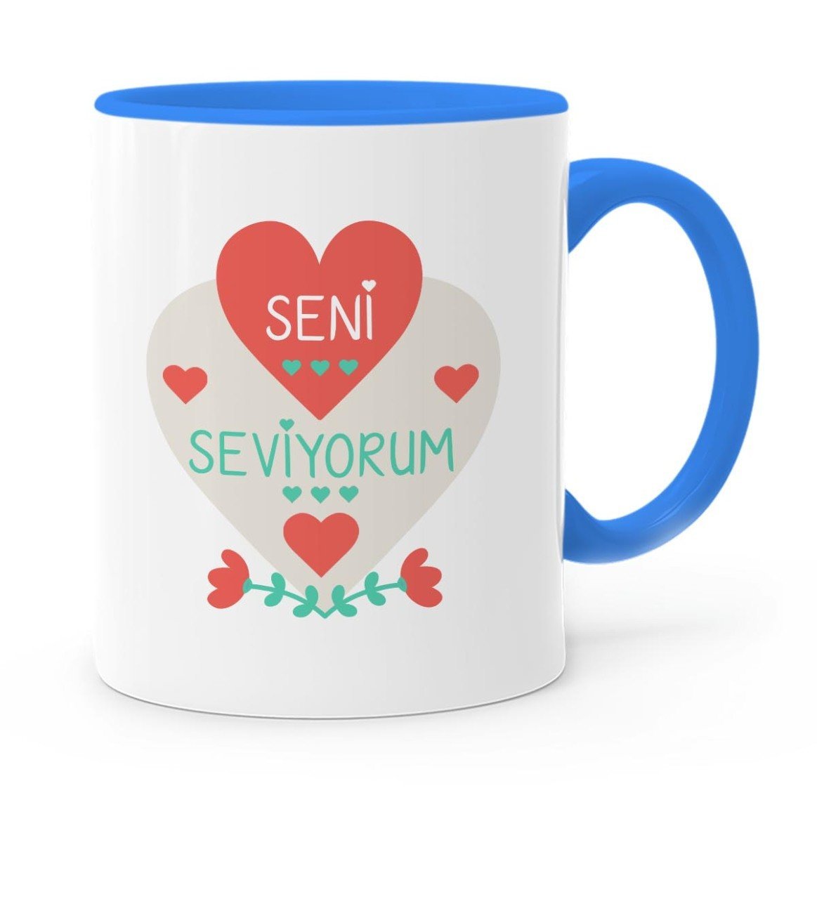 Kişiye Özel Sevgililer Günü Temalı Mavi Kupa Bardak - 61