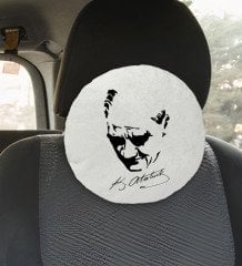 BK Gift Atatürk Temalı Yuvarlak Araç Koltuk Yastığı-25