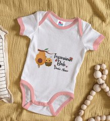BK Kids Kişiye Özel Pembe Bebek Body Zıbın - Model 42