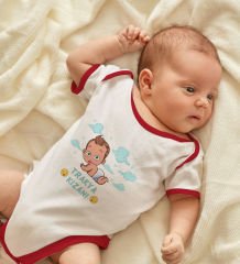 BK Kids Trakya Kızanı Tasarımlı Kırmızı Bebek Body Zıbın