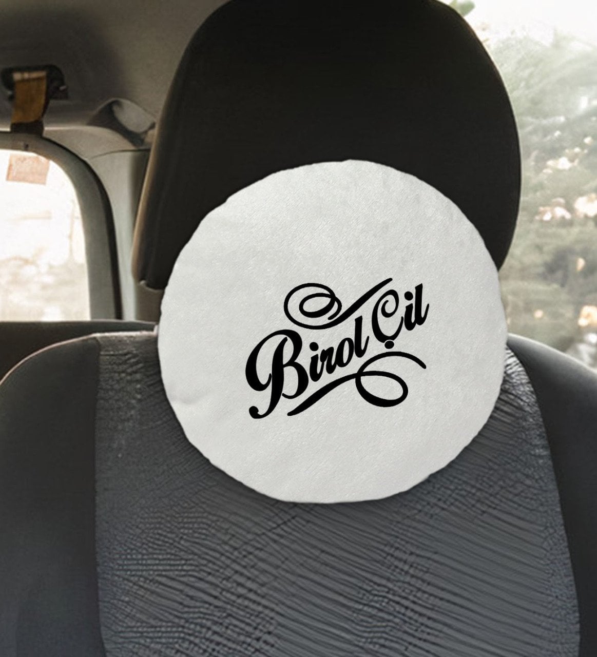 Kişiye Özel İsimli Yuvarlak Araç Koltuk Yastığı-5