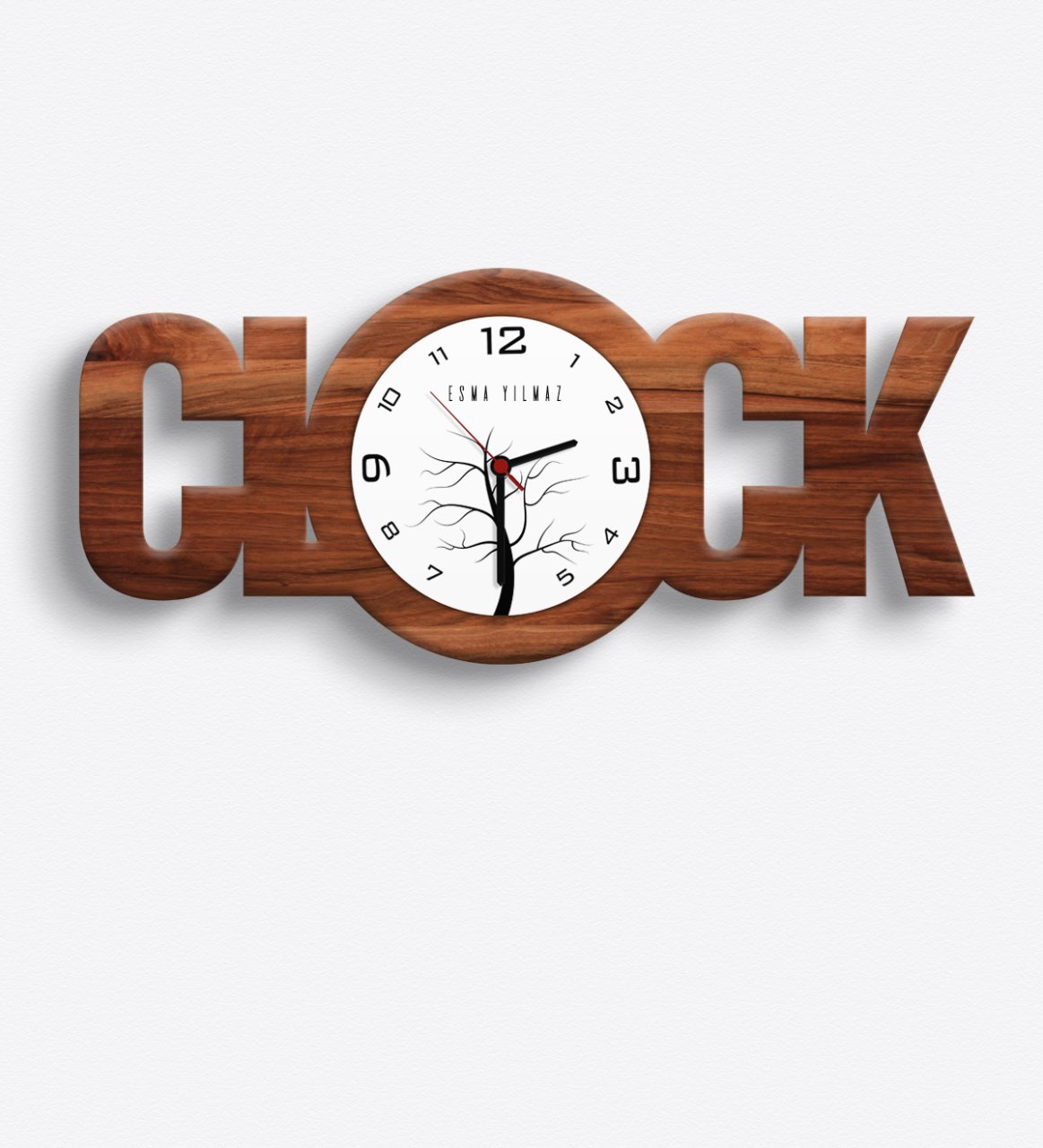 Kişiye Özel Clock Ahşap Duvar Saati - 5