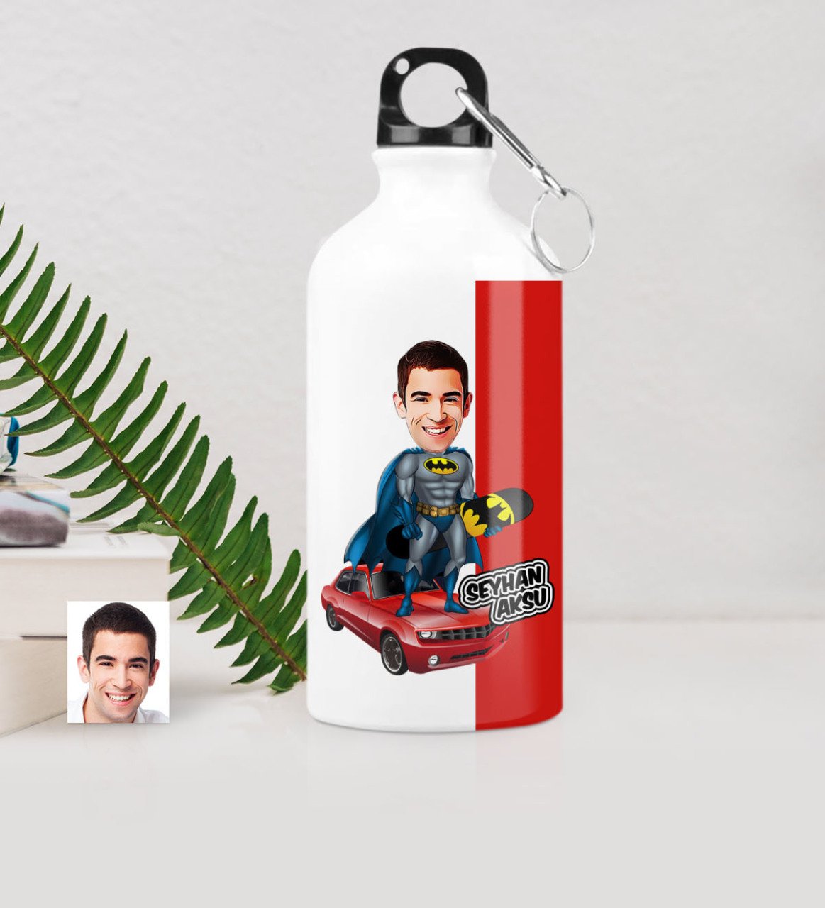 Kişiye Özel Süper Kahraman Karikatürlü Metal Suluk (500 ml.)