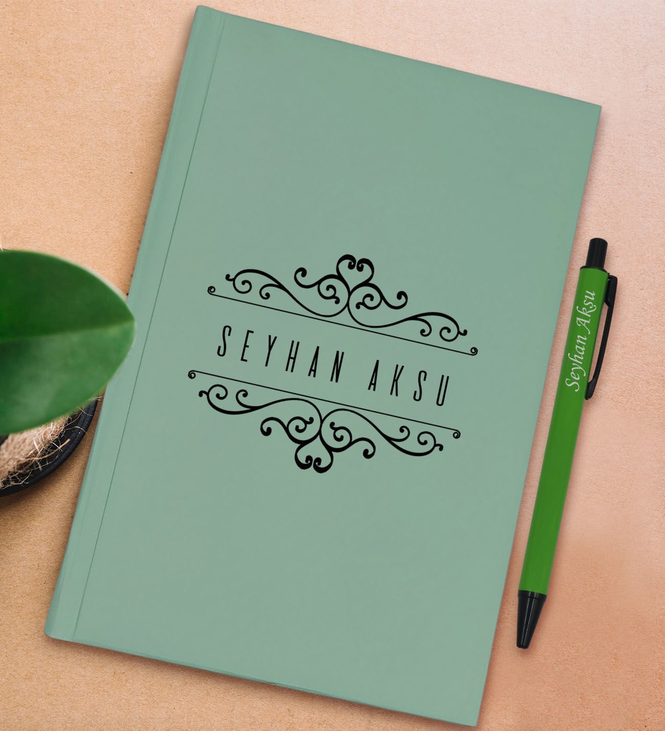 BK Gift Kişiye Özel İsimli Su Yeşili Sert Kapaklı Defter ve Tükenmez Kalem Seti, Arkadaşa Hediye, Yeni İş Hediyesi, Doğum Günü Hediyesi-19