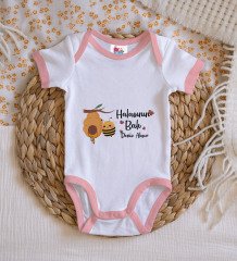 BK Kids Kişiye Özel Pembe Bebek Body Zıbın - Model 43