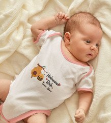 BK Kids Kişiye Özel Pembe Bebek Body Zıbın - Model 43