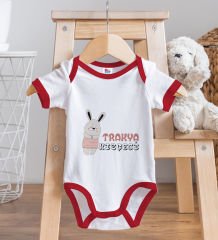 BK Kids Trakya Kızçesi Tasarımlı Kırmızı Bebek Body Zıbın-1