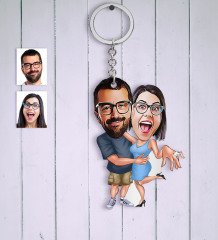 Kişiye Özel Sevgililer Karikatür Anahtarlık - 14